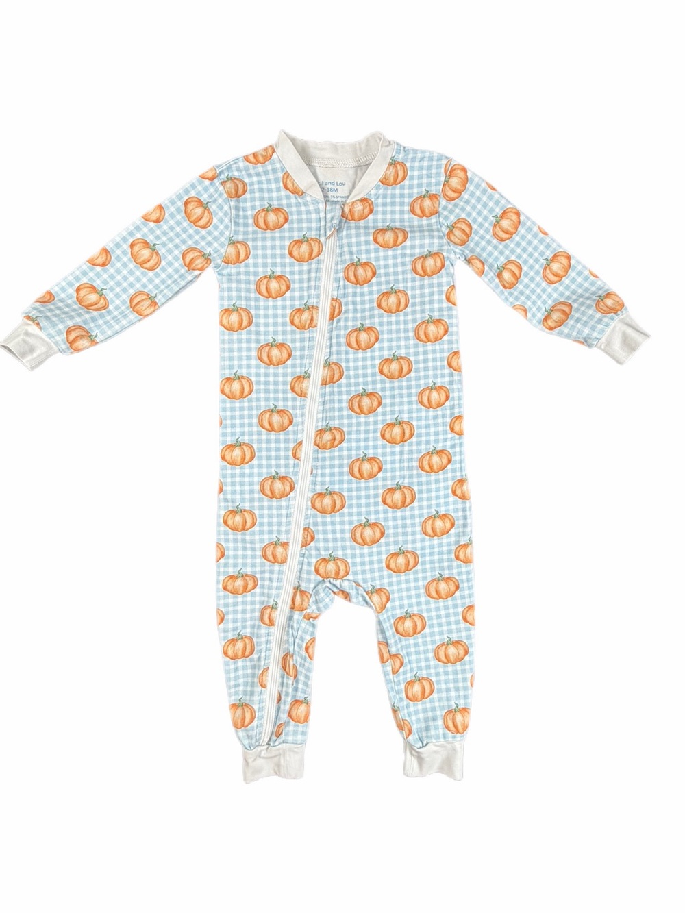 CECIL and LOU Fall Pumpkin Knit Zipper Pajamas - 12-18M